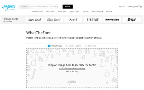 whatthefont website